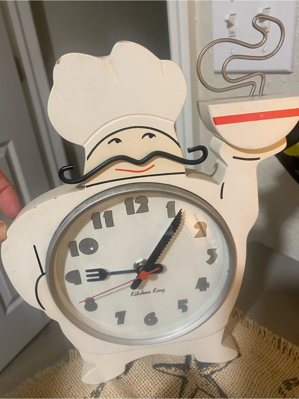 White Chef Wall Clock - White